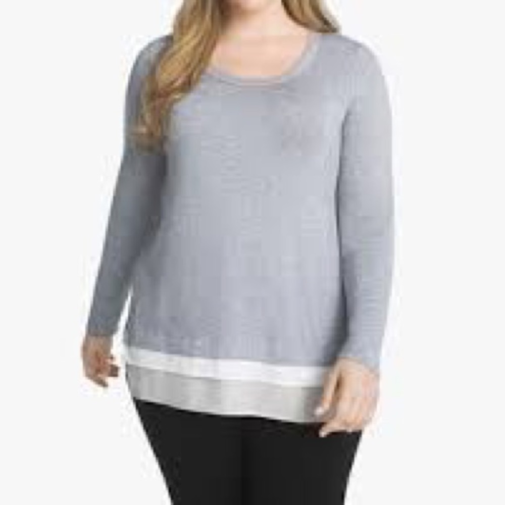 WHBM NWT LS BALL Chain Long Sleeve Tee Size XS
